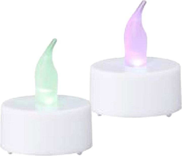 Immagine prodotto Cepewa Lampada da tè a LED tremolante con cambio di colore, 2 pezzi, timer di 6 ore incluso, Ø 4cm (2 x)