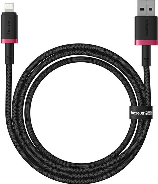 Produktbild Baseus Dura Schnellladekabel Typ A zu IP 2.4A Schwarz Rot (1 m, USB 2.0)