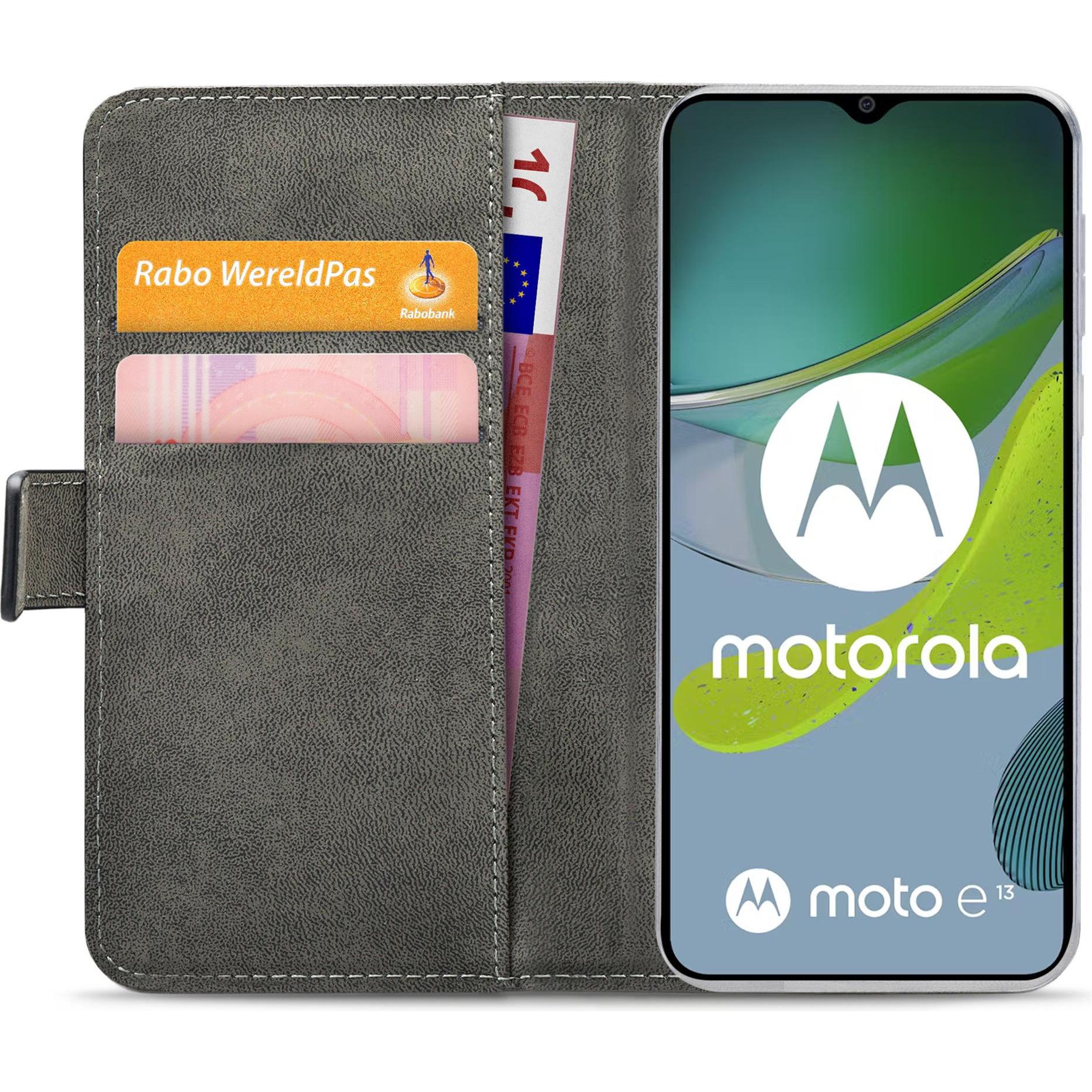 Mobilize Klassische Gelly-Geldbörse (Motorola Moto E13), Smartphone Hülle, Schwarz