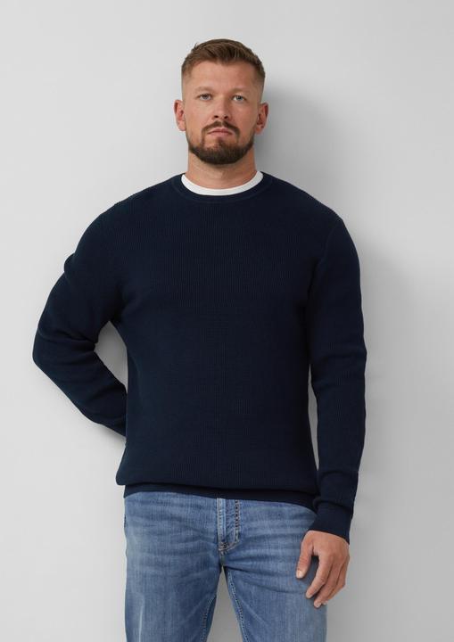 Produktbild s.Oliver Strickpullover Strukturmix-Pullover aus reiner Baumwolle (XXL)