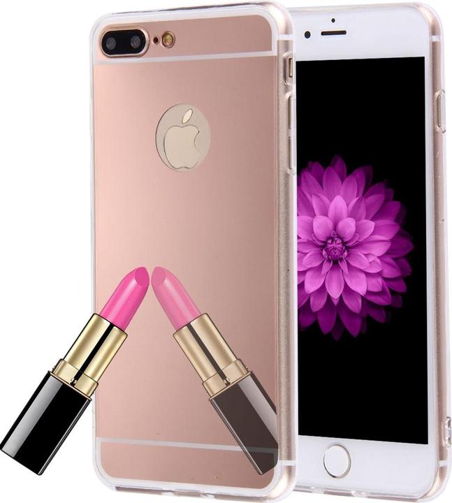Produktbild König Design Apple iPhone 8 Plus Handy Hülle Spiegel Mirror Soft Case Schutz Cover Rose Gold (Apple iPhone 8 Plus)