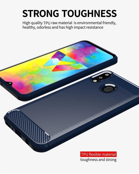 Image du produit Cadorabo TPU Ultra Slim carbon edelstahl Combi Cover (Samsung Galaxy A20, Samsung Galaxy M10s, TCL A30)