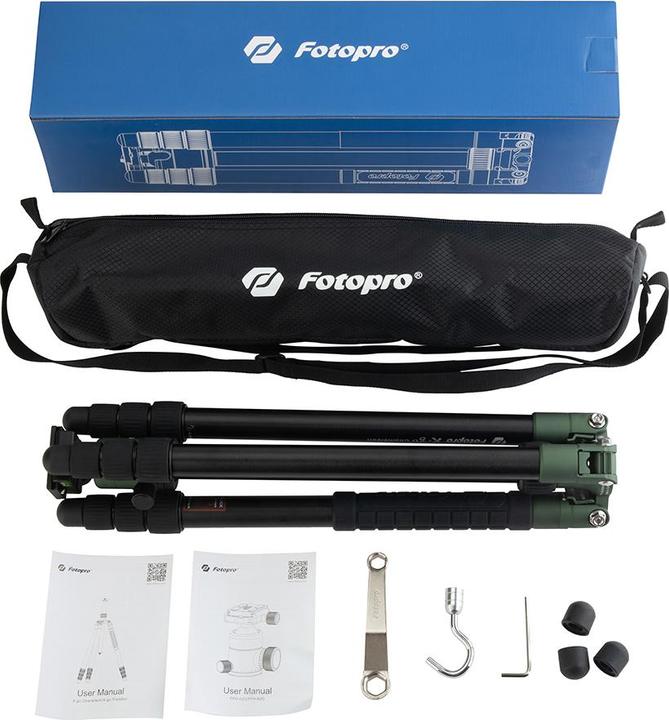 Produktbild Fotopro Tripod Tripod X-go Chameleon with ball head FPH-52Q - green brown (Metall)