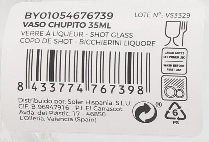 Actual product image La Mer Schnapsglas 4,5 x 4,5 x 7 cm 4 x 6 x 7 cm (24 Stück) (24 x)