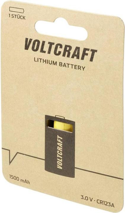 Productafbeelding Voltcraft CR123A Fotobatterij CR-123A Lithium 1500 mAh 3 V 1 st. (1 Pcs., RCR123A, 1500 mAh)
