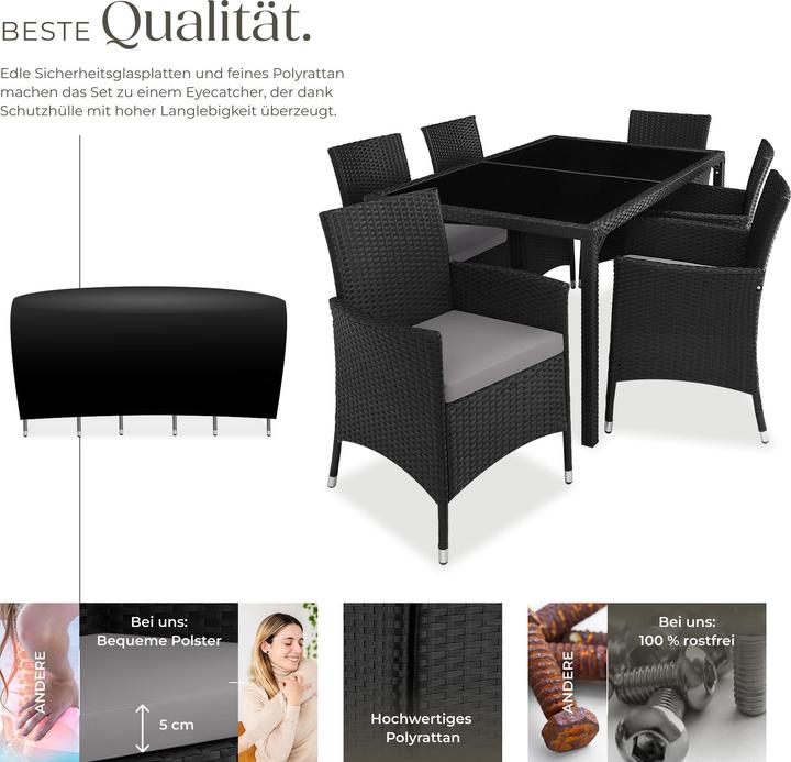 Produktbild tectake Rattan Sitzgruppe Porto