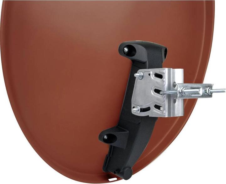 Actual product image Schwaiger SAT system 60 cm 2 participants Twin LNB brick red (Parabolic antenna, UKW / MW / LW)