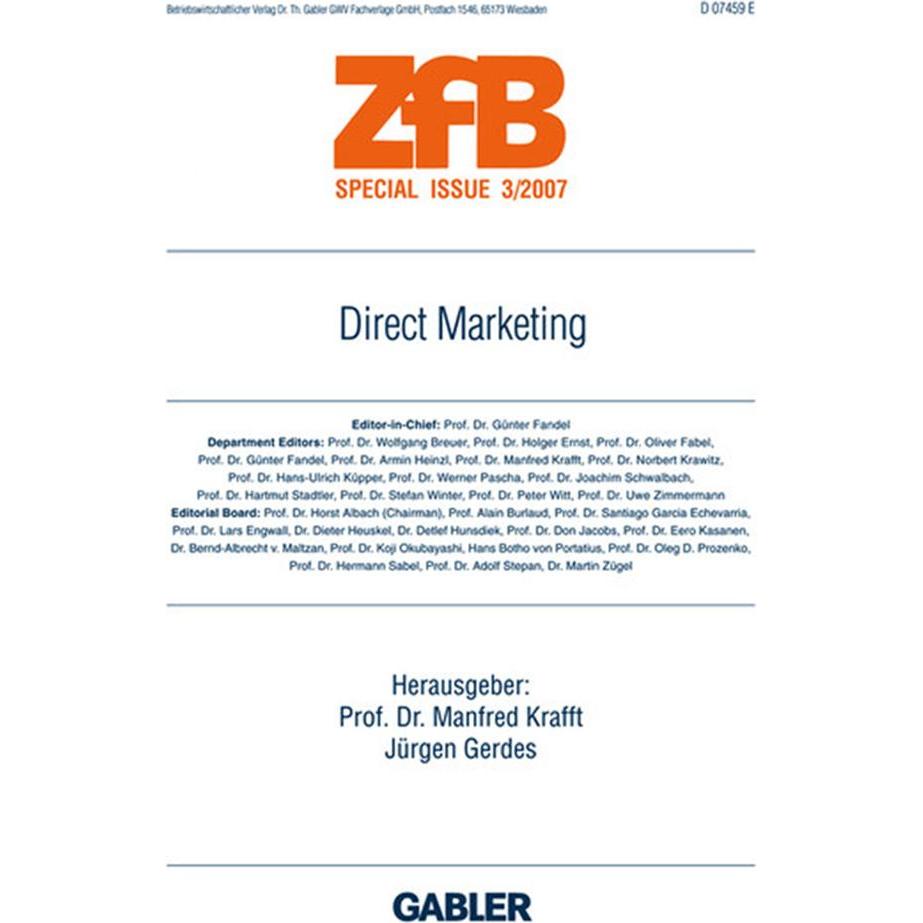 Direct Marketing, Fachbücher von Manfred Krafft, Jürgen Gerdes