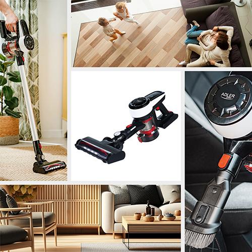 Actual product image Adler AD 7048 Bagless vacuum cleaner with brushless motor technology, White/Black/Red