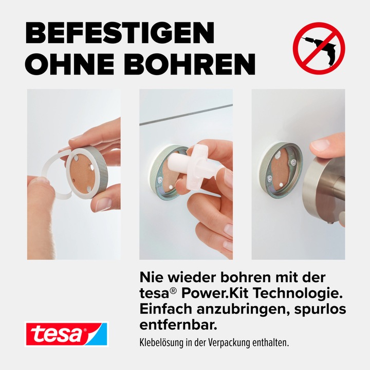 Actual product image tesa MOON soap dispenser incl. adhesive solution without drilling