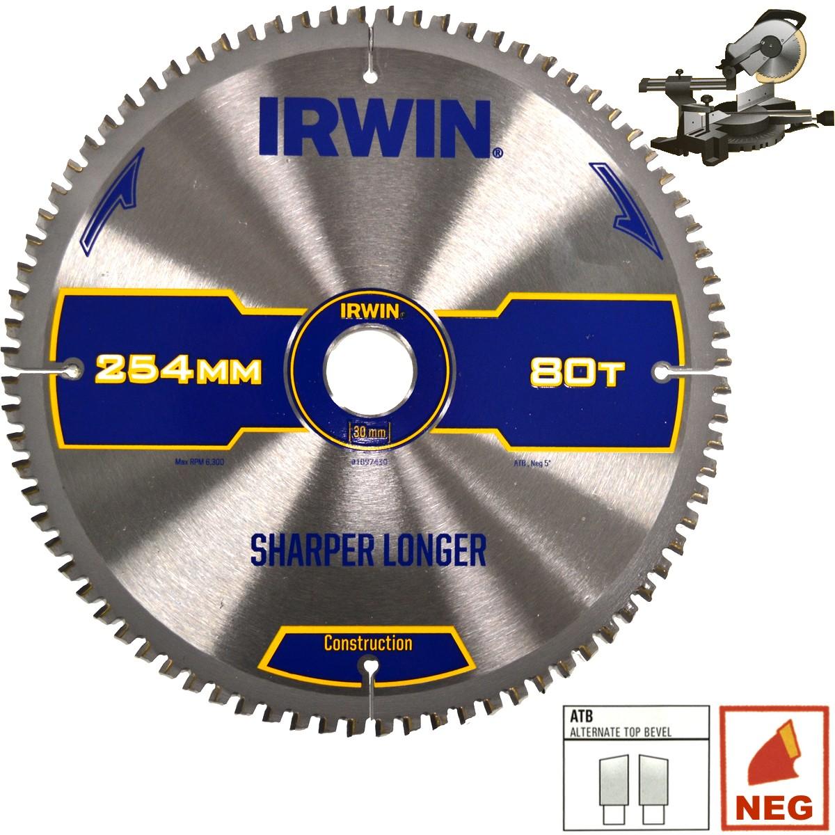 Irwin, Sägeblatt, 1897428 Kreissägeblatt mit Tooth Grind ATB/Negativ Haken