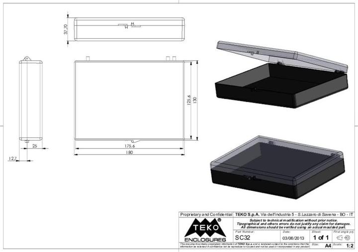 Actual product image Teko SC32.9 Empty housing Polystyrene Black 1 pc. (Housing)
