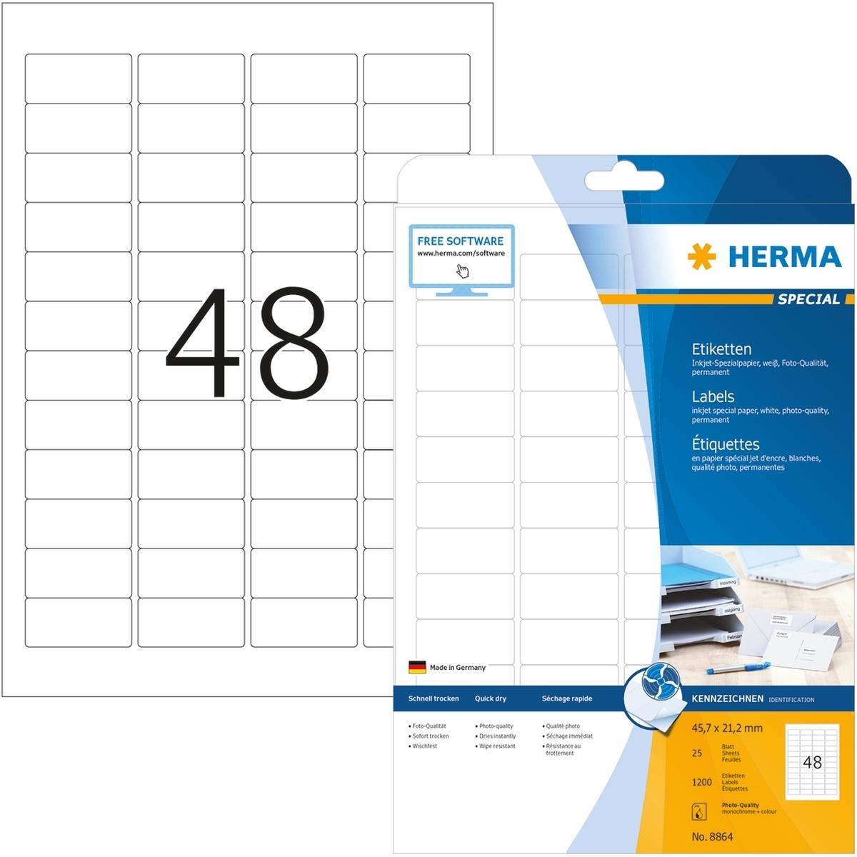 Herma, Etiketten, Inkjet-Etiketten 45.. Papier