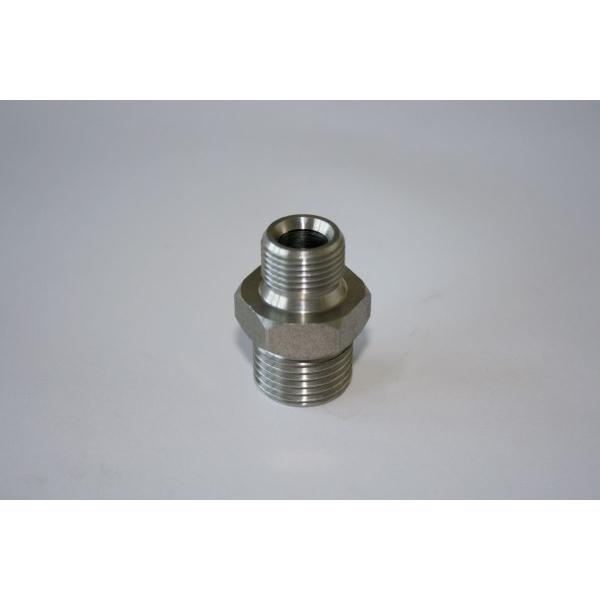 Elmag, Accessori per utensili pneumatici, - Nipplo doppio HP *acciaio inox AISI 304* AG 1/2' x AG 3/8', fino a 400 bar