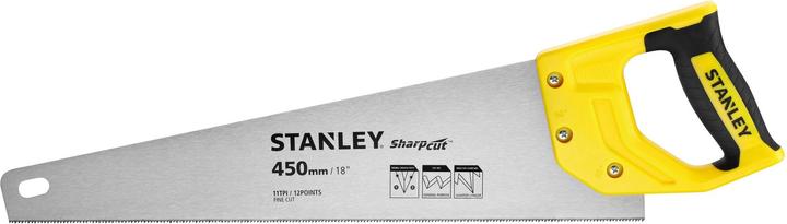 Produktbild Stanley Handsäge Sharpcut (18"/450 mm, Fuchsschwanz mit 11 Zähne/Inch für feines Arbeiten, doppelt g