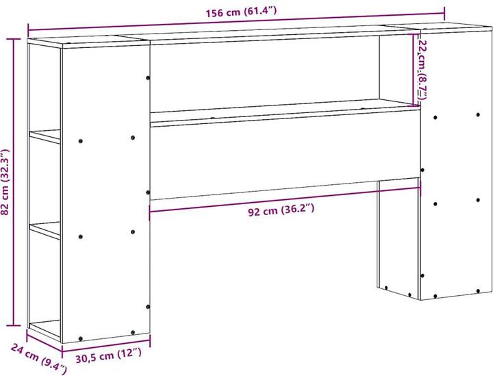 Actual product image vidaXL Kopfteil (156 x 24 x 82 cm)