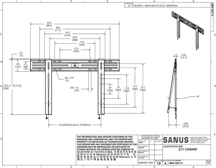 Actual product image Sanus Ll11 (Wall, 80", 68 kg)