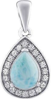 Immagine prodotto Silvego BRISA Ciondolo in argento sterling con larimar autentico e zirconi brillanti JJJ1141PLR
