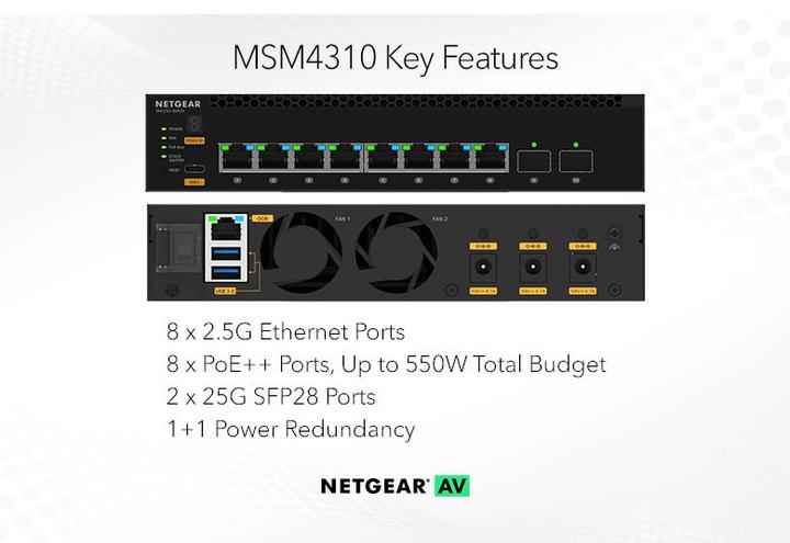 Productafbeelding Netgear 8-PORT M4350-8M2V (10 Havens)