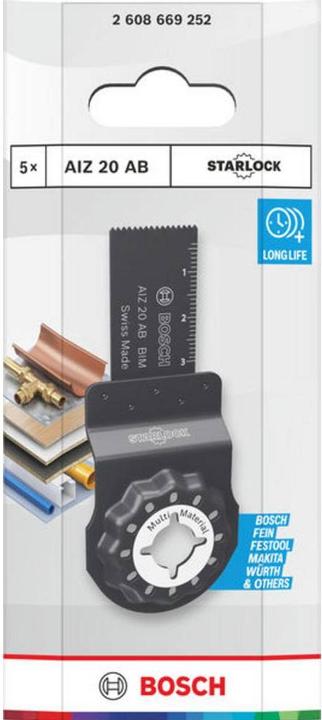 Productafbeelding Bosch Professional Zubehör AIZ 20 AB Tauchsägeblatt für Multifunktionswerkzeuge, 5-tlg.