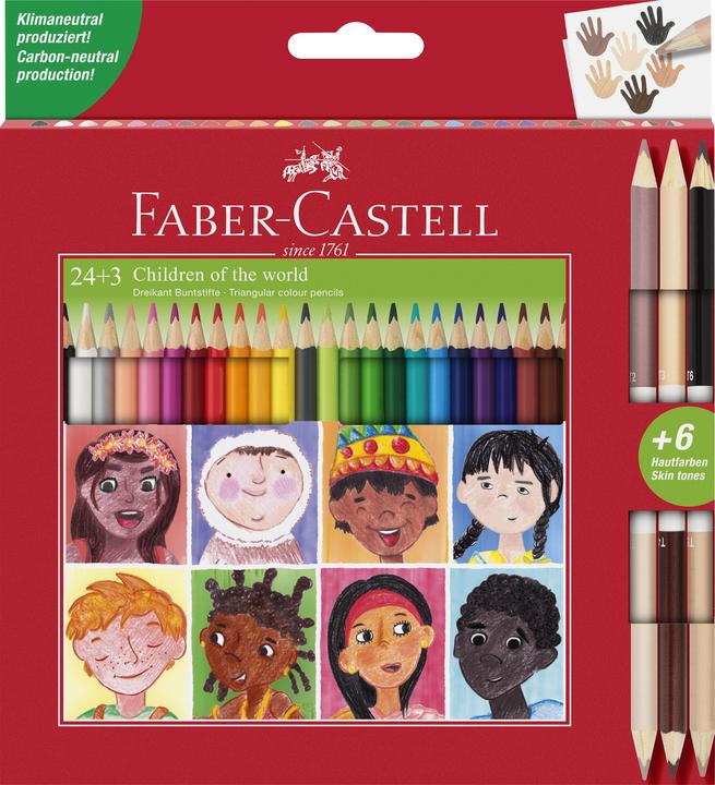 Actual product image Faber-Castell Triangular pencils 24 pcs + 3 skintones (511515) (24 colours + 3 bicolour skin tones, 27 x)