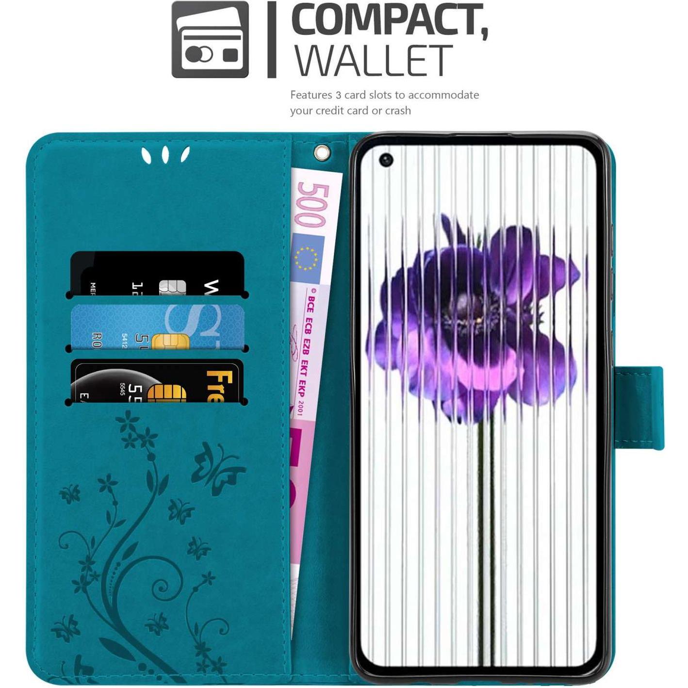 Thumbnail - Cadorabo Hülle für Nothing Phone (1) mit Blumen Muster (Nothing Phone (1)), Smartphone Hülle, Blau