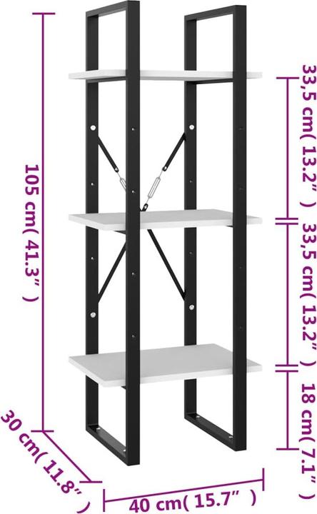 Actual product image vidaXL Bücherregal (40 x 30 x 105 cm)