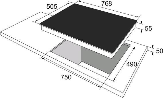 Produktbild Amica Induktionskochfeld mit Rahmen Ceranfeld SCHOTT CERAN 77 x 52 cm 4 Kochzonen KMI 13317 E