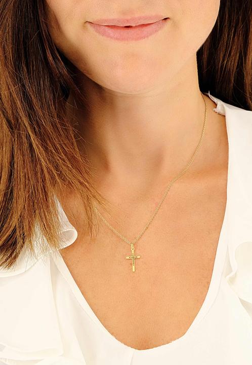 Image du produit Muau Pendant cross or jaune 750, 21x10mm (Or jaune 750/18K)