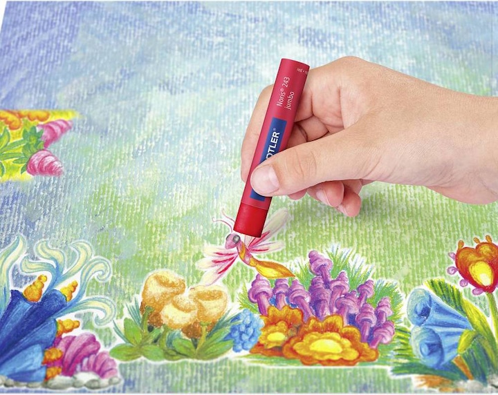 Actual product image Staedtler Noris jumbo 243 oil pastel crayon cardboard box with 24 pieces, assorted (Sorted, 24 x)