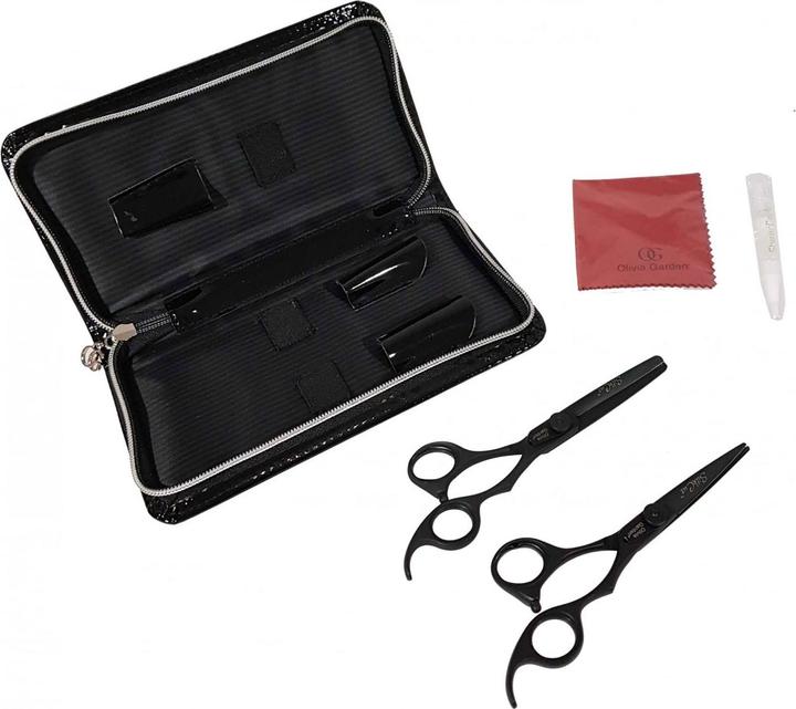 Produktbild Olivia Garden SilkCut 2er-Set Matt Black 5,75'+ Effilierschere EUR (14.61 cm)