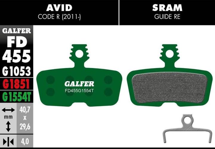 Galfer Bike Pro Bremsbeläge (SRAM, Avid, Semi-Metallisch)