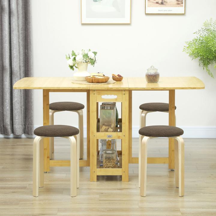 Actual product image Homcom Hocker Holzwerkstoff, Polyester Braun