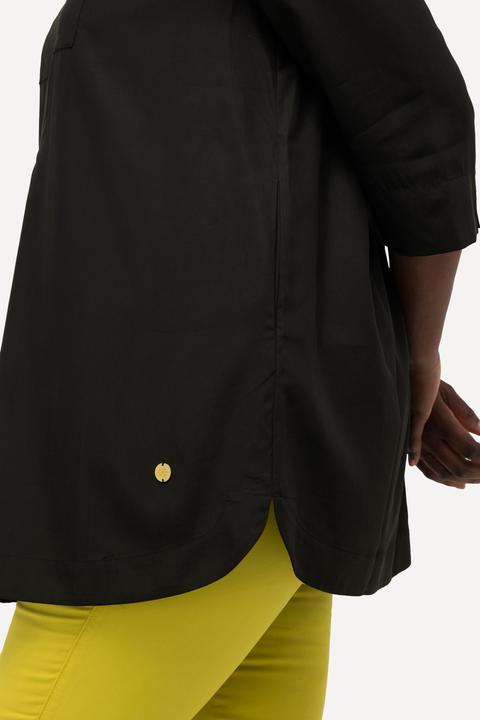 Actual product image Ulla Popken Longline 3/4 Sleeve Collared Blouse (46, 48)