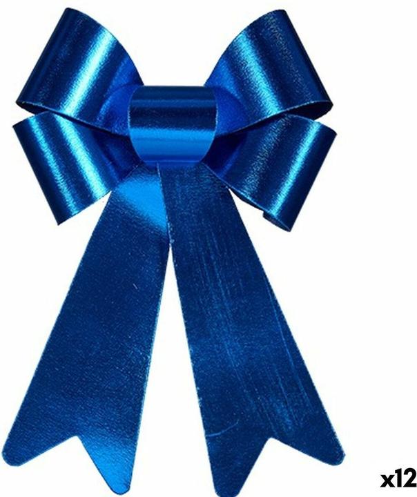 Krist+ Schleife Weihnachtsschmuck Blau PVC 24 x 36 x 5 cm (12 Stück) (12-part)