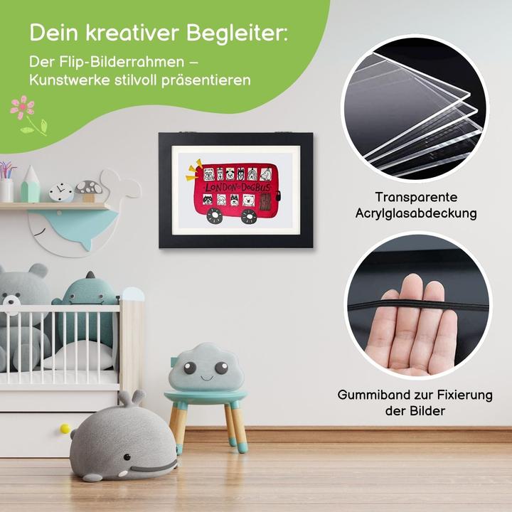 Actual product image Hermex Bilderrahmen Flip Fotorahmen A4 Kunstrahmen Bildhalter Wandrahmen (A4)