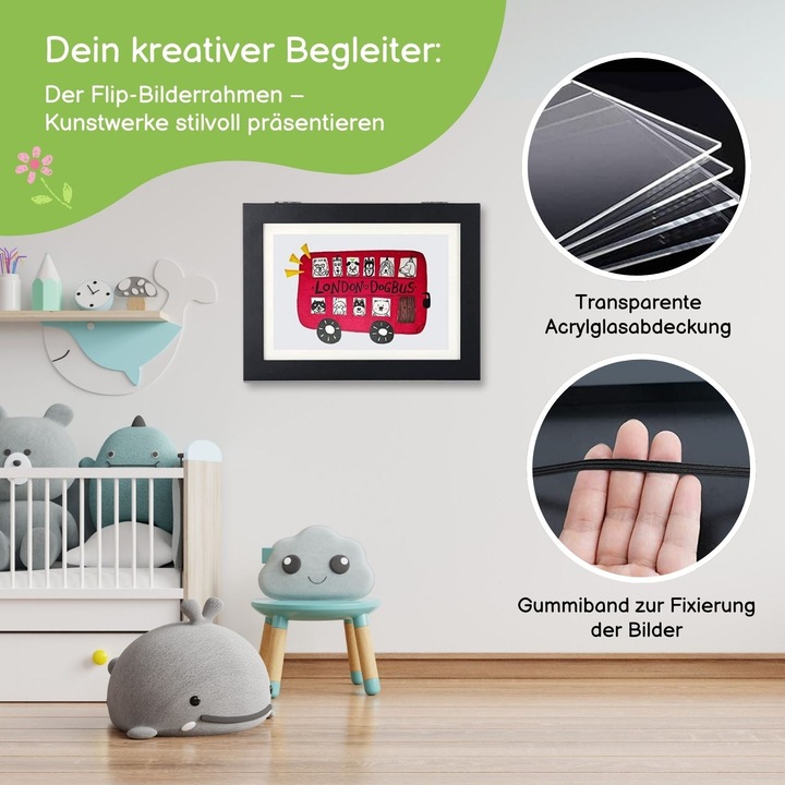 Produktbild Hermex Bilderrahmen Flip Fotorahmen A4 Kunstrahmen Bildhalter Wandrahmen (A4)