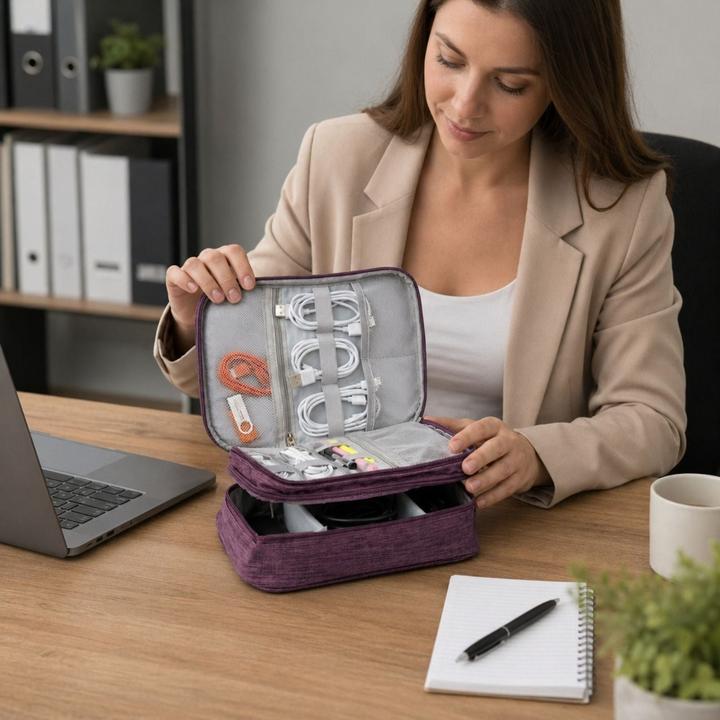 Produktbild Hermex Kabel-Aufbewahrungstasche Zubehör-Organizer Zubehörtasche Kabeltasche (8.70")