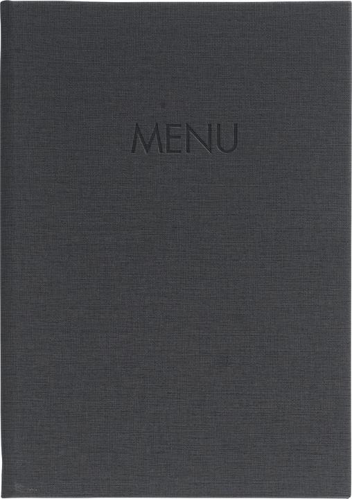 Sigel Menu Folder with elastic binding, blind debossing: MENU, with 2 double transparent pockets for 8 pag