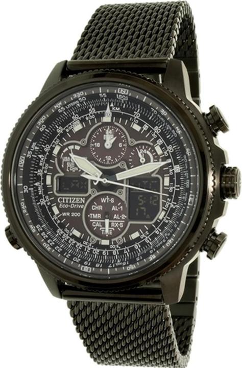 Actual product image Citizen Navihawk AT Alarm Chronograph Radio Controlled Eco-Drive (Chronograph, Pilot watch, Radio-controlled clock, 48 mm)