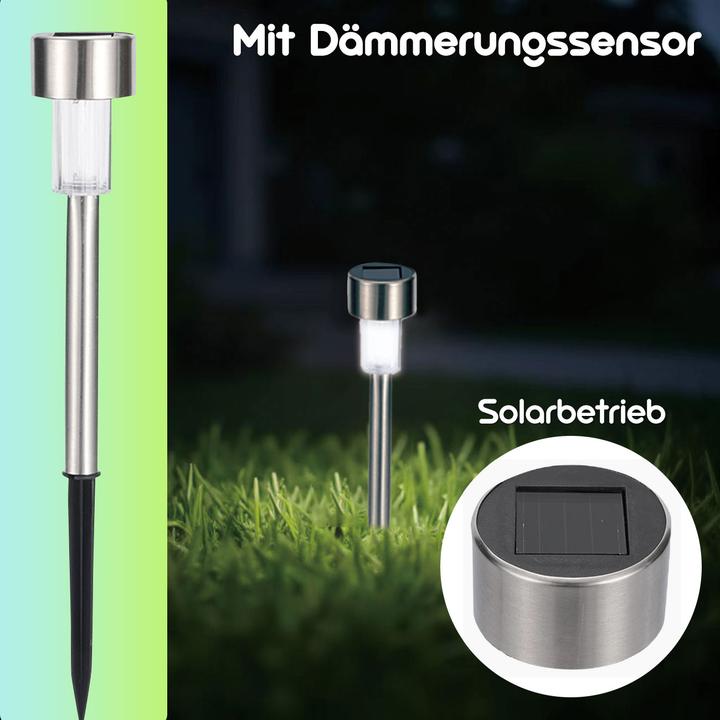 Produktbild Casativo 6er-Set Mini-Solar-Wegeleuchten mit Dämmerungssensor und Erdspiess