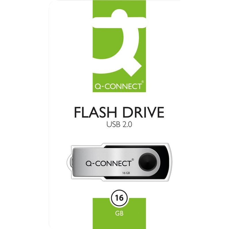 Thumbnail - Q-Connect USB Flash Drive 2.0 (16 GB, USB 2.0, USB-A), USB Stick, Grau