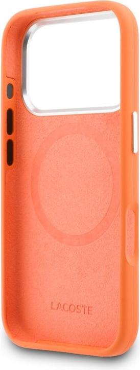 Actual product image Lacoste 17 Pro Back-Cover hul - MagSafe - Metal Edges And Logo - Orange (Apple iPhone 17 Pro)