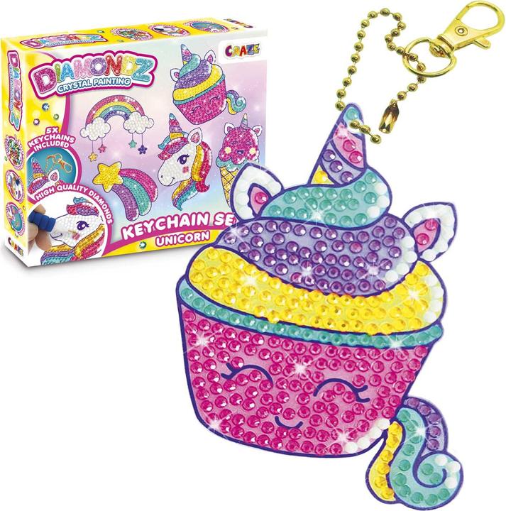 Actual product image Craze DIAMOND PAINTING Keychain Unicorn
