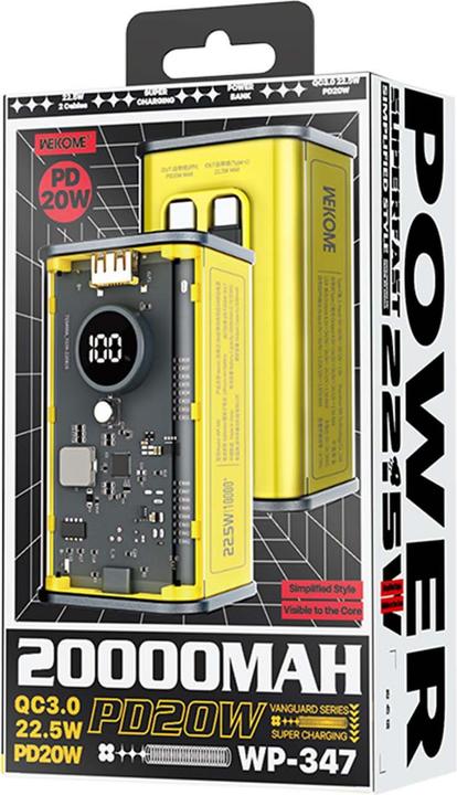 Actual product image Wekome Power nbank Super Fast Charging (20000 mAh, 22.50 W, 74 Wh)