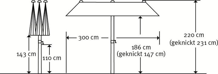Produktbild Schneider Schirme Sonnenschirm Schneider Salerno 300x150 cm natur (1.50 m)