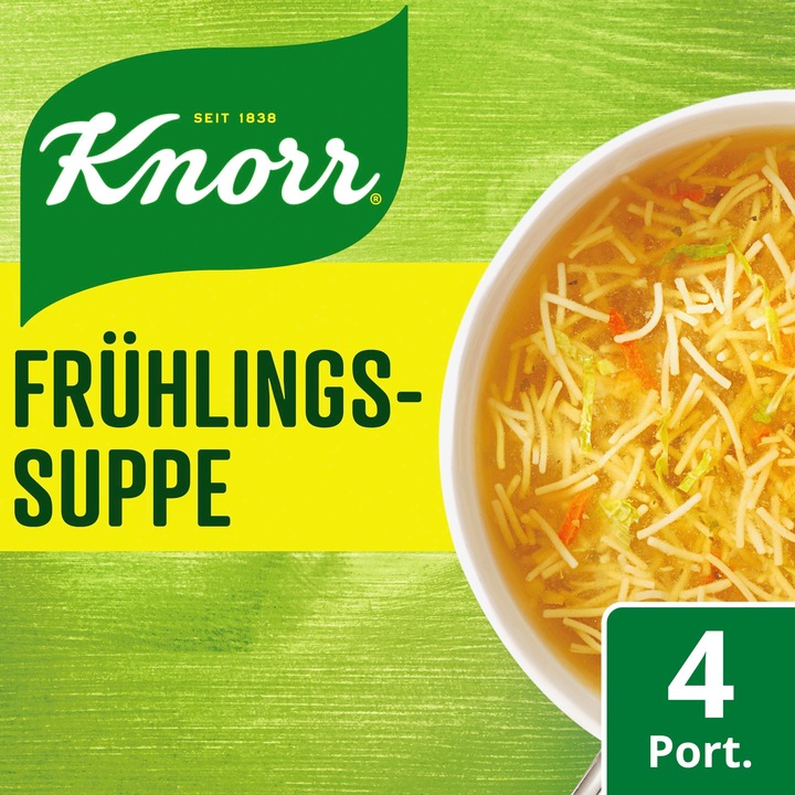 Produktbild Knorr Frühlings-Suppe Beutel mit Flädli, Suppe mit Gemüse ohne geschmacksverstärkende Zusatzstoffe