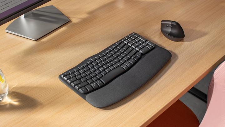 Actual product image Logitech Wave Keysergonomic Kb Graphite (English-international, Wireless)