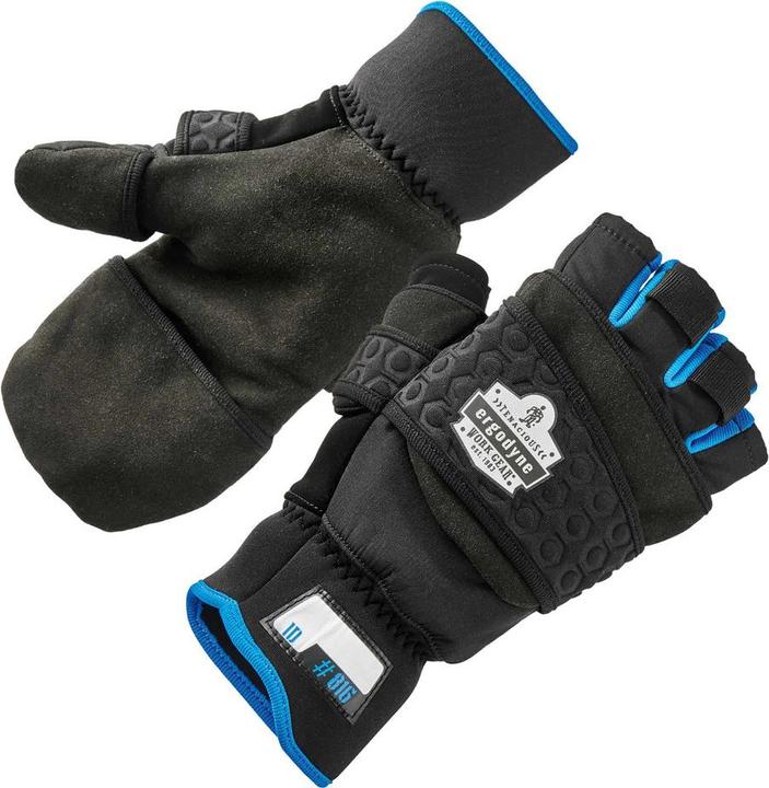 Image du produit Ergodyne Gant thermique Proflex 816, 2en1 moufle & demi-doigt, taille M (8) (8, M)