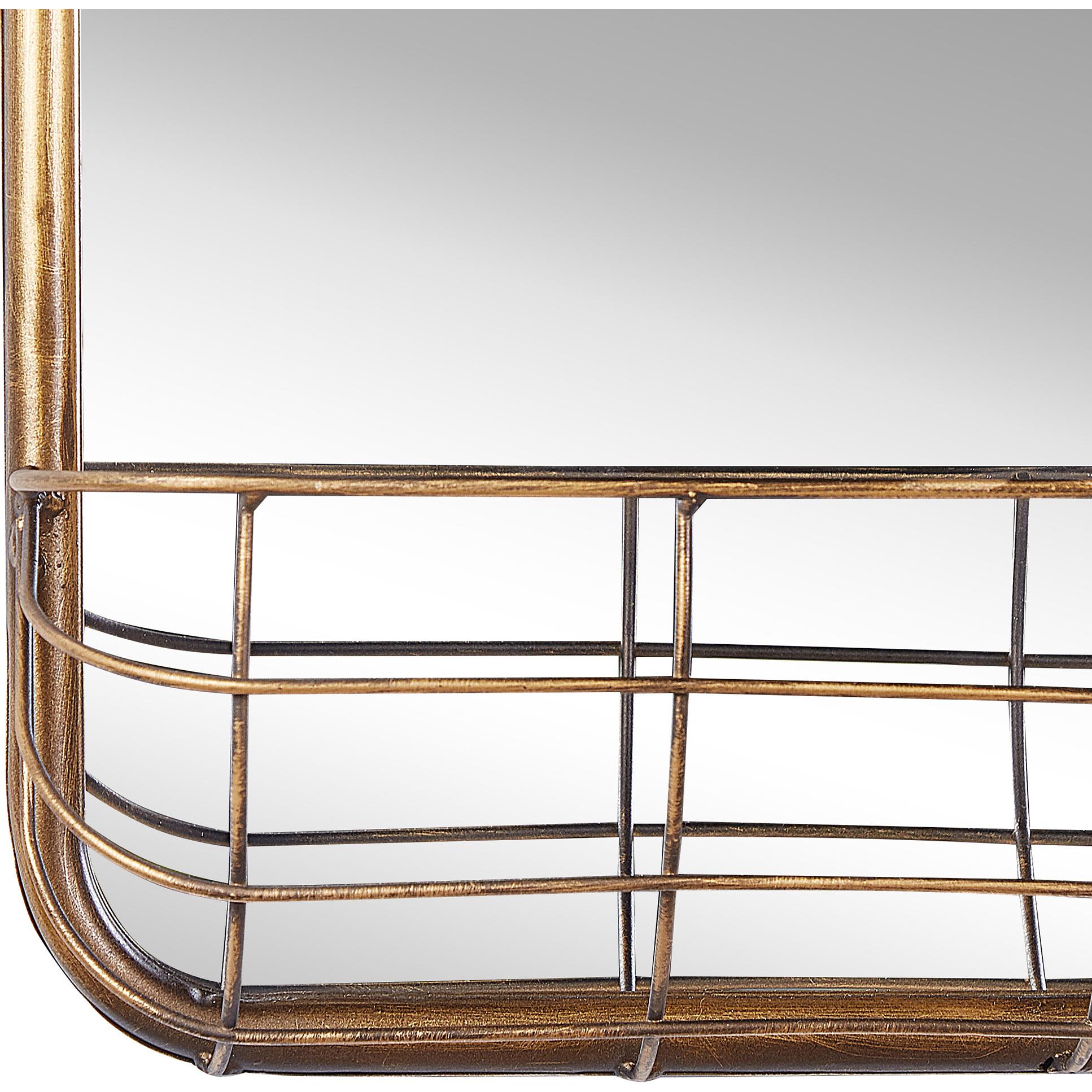 Beliani, Spiegel, Wandspiegel gold mit Regal 80 x 40 cm MACON (80 x 40 cm)